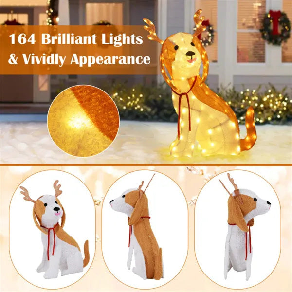 Christmas Dog Decorations With LED Lights, Christmas Decorations