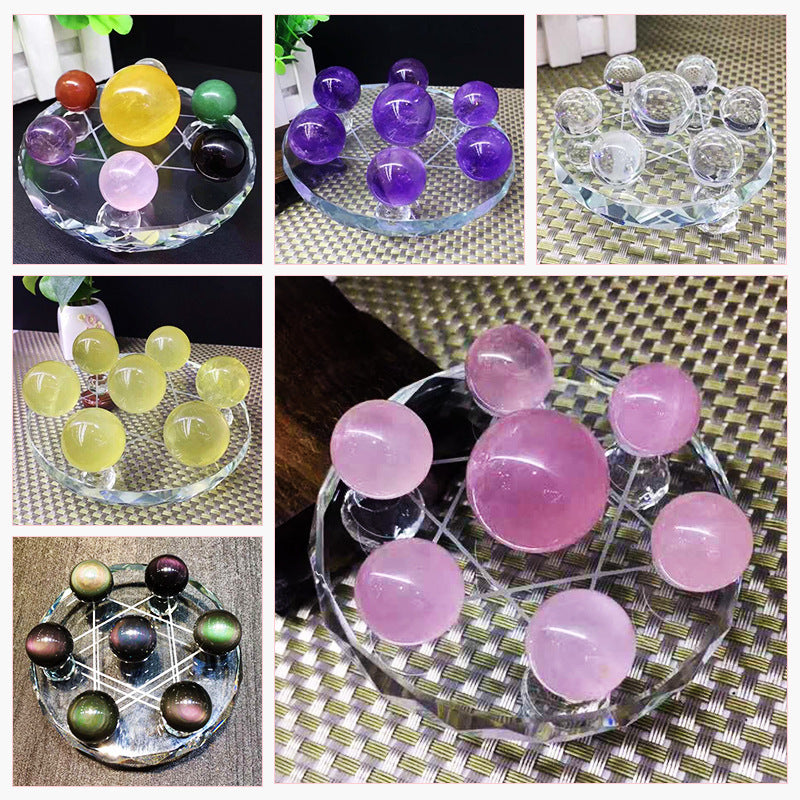 Wholesale natural pink crystal Seven Star array pink Amethyst ball crystal craft gift office home accessories