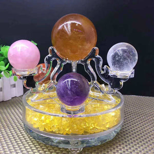 Wholesale natural pink crystal Seven Star array pink Amethyst ball crystal craft gift office home accessories