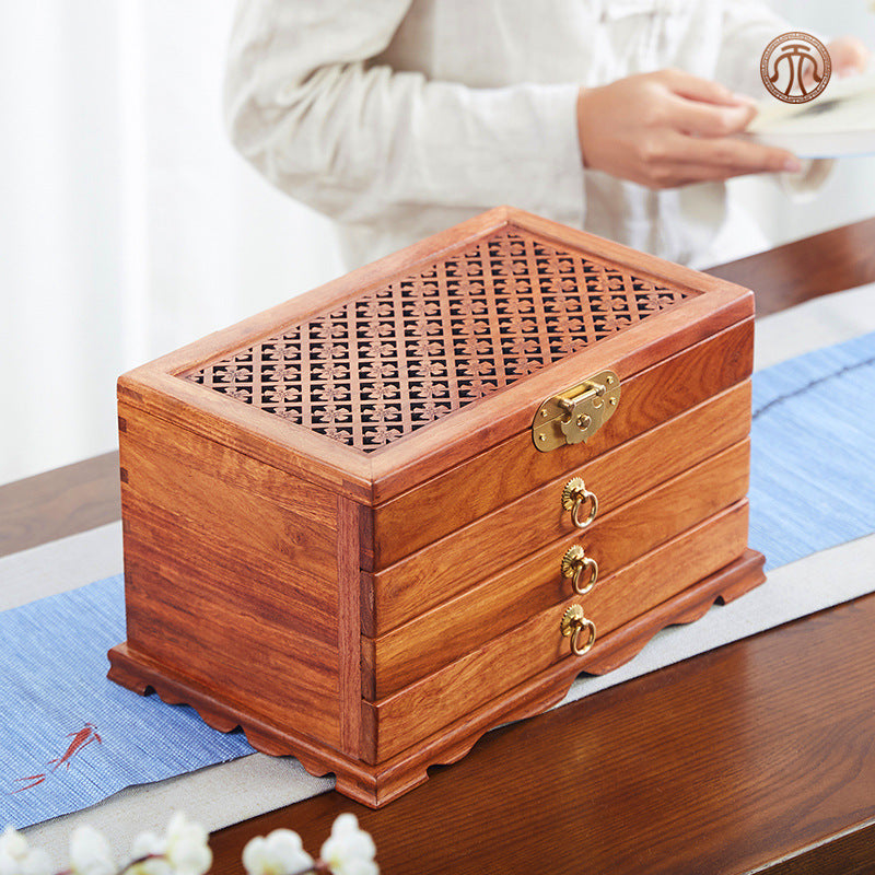 Mahogany Home Dresser Desktop Storage Box