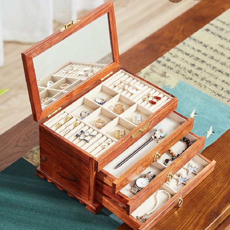 Mahogany Home Dresser Desktop Storage Box