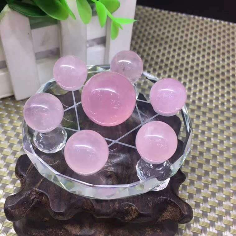 Wholesale natural pink crystal Seven Star array pink Amethyst ball crystal craft gift office home accessories