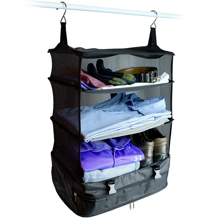 Three-layer Clothing Storage Home Cabinet Foldable Mesh Storage Bag