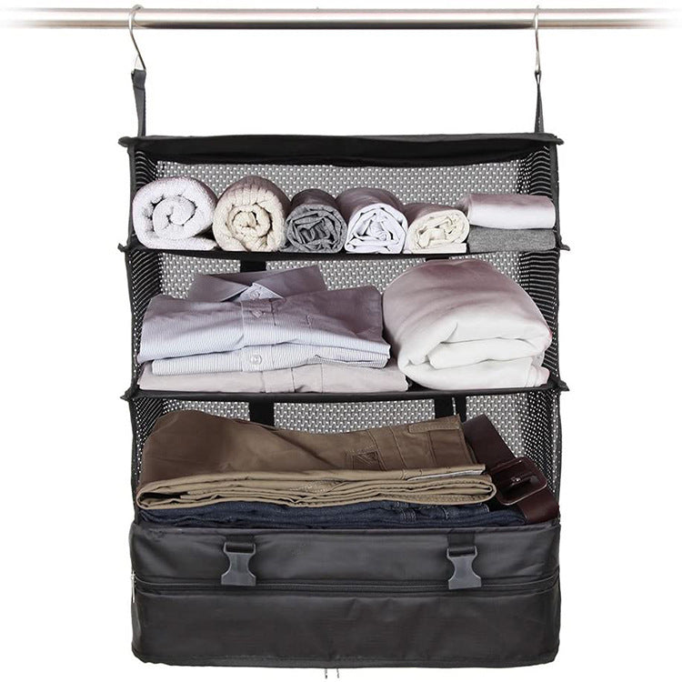 Three-layer Clothing Storage Home Cabinet Foldable Mesh Storage Bag