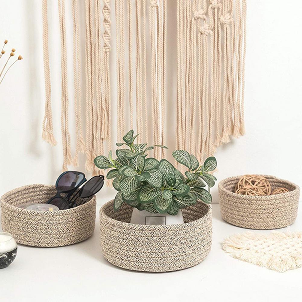 Home Office Woven Linen Storage Basket