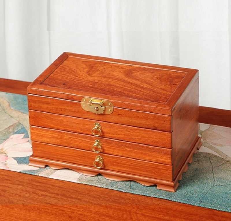 Mahogany Home Dresser Desktop Storage Box